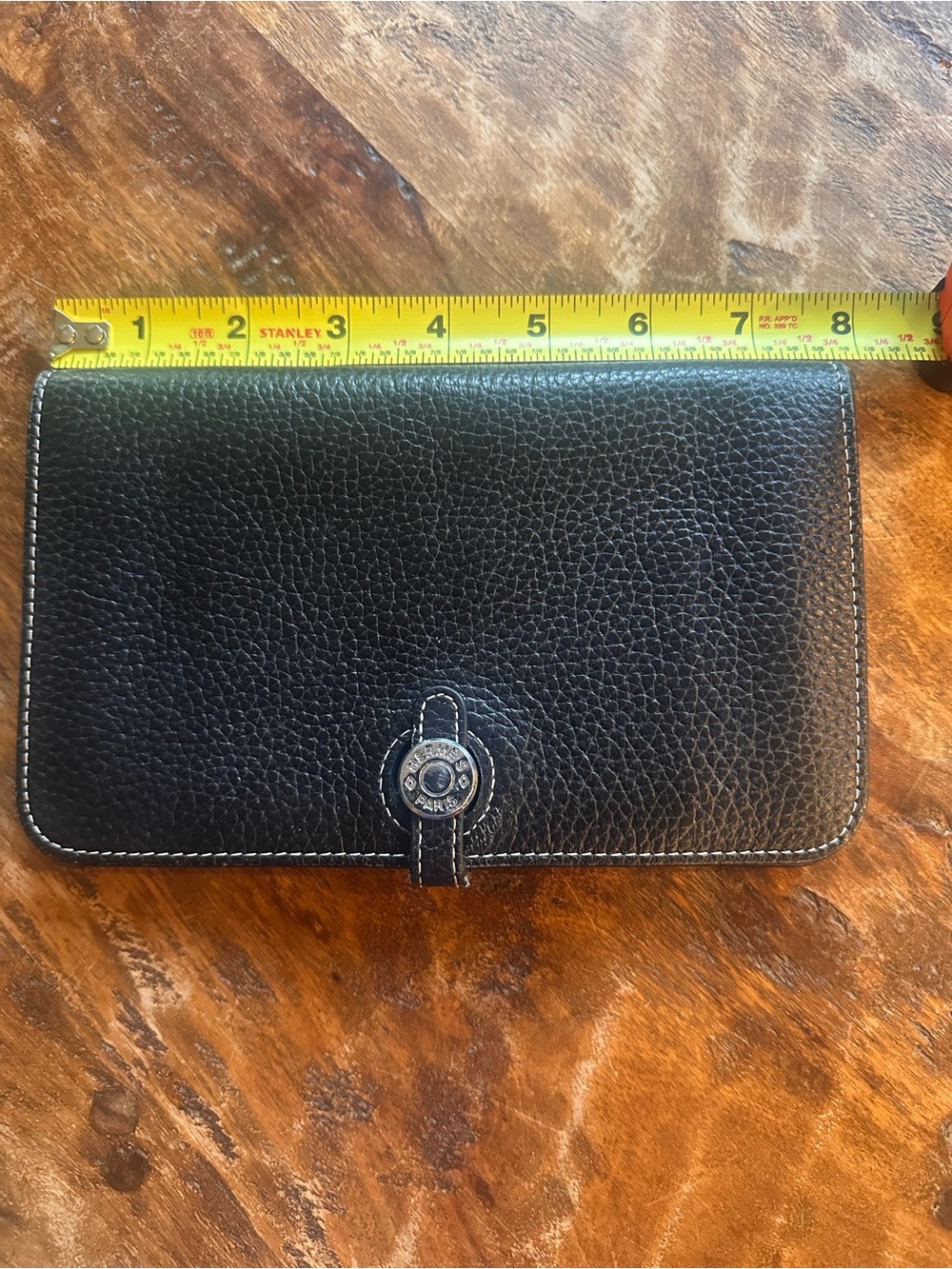 Hermes Black Pebbled Leather Wallet Clutch - Picture 7 of 10